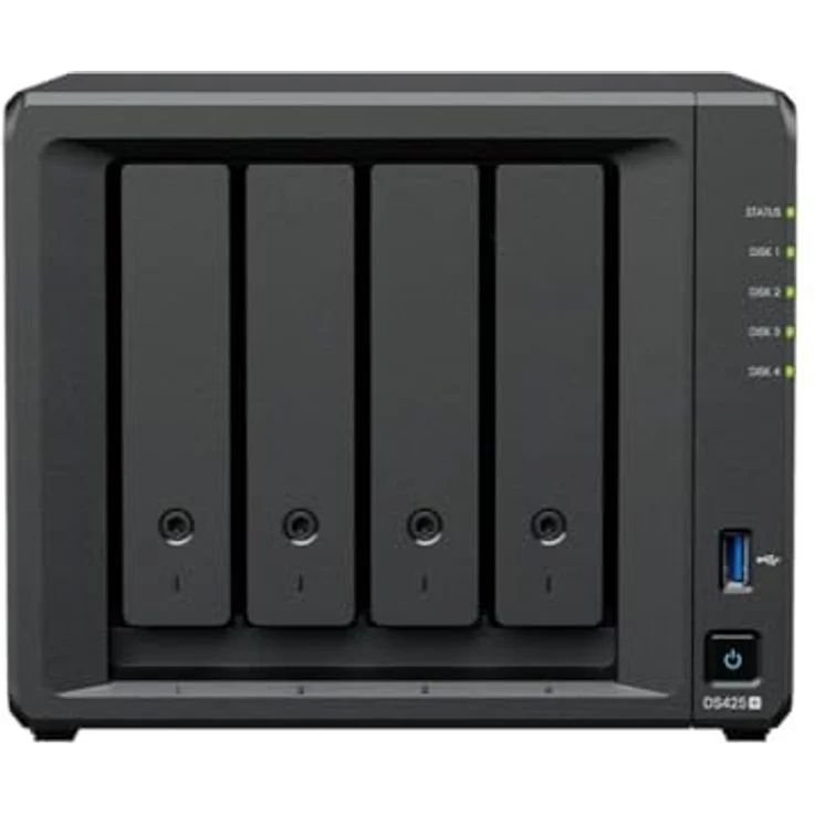 Synology DiskStation DS425+, 4-Bay NAS ohne Disk, Intel Celeron J4125, 2GB RAM, 1x1GbE + 1x2.5GbE, M.2 NVMe Cache-Steckplätze, Snapshot-Replikation – Bild 1