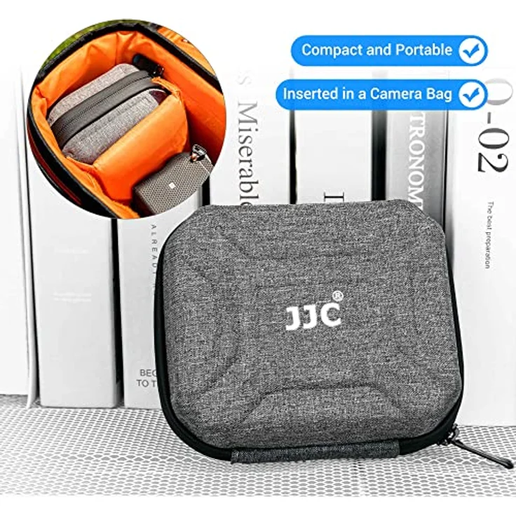 JJC Hartschalen Kamerafiltertasche für 10 Filter bis 95 mm Durchmesser, robuste Aufbewahrungstasche mit Mikrofasertuch, schwarz – Bild 2
