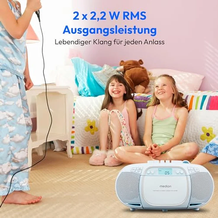 Medion® Radio E66476, tragbar mit AM- / FM-Tuner, 22 W, blau – Bild 5