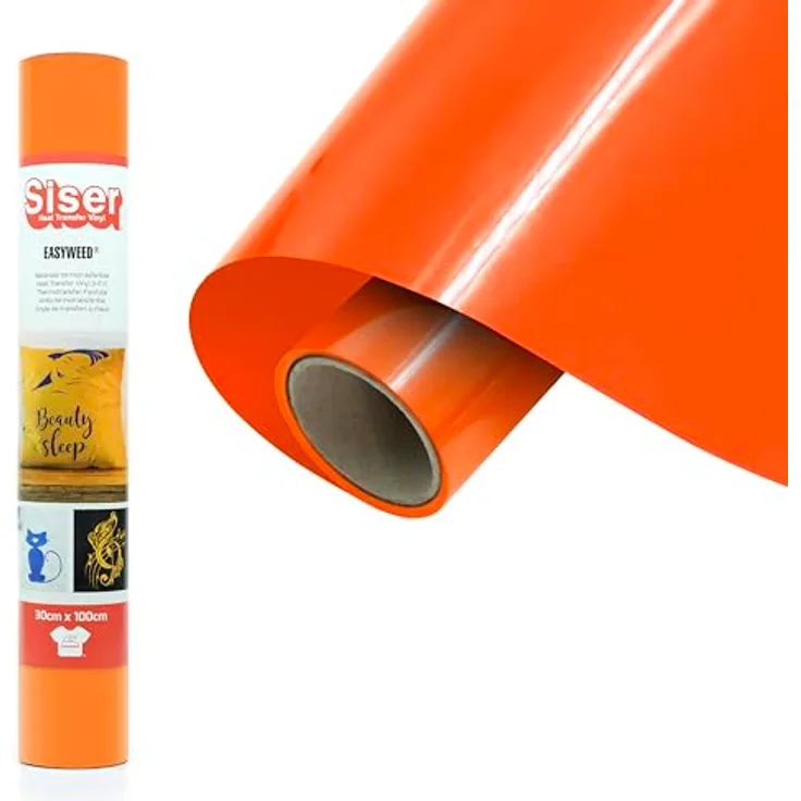 Siser Transferfolie, PVC-frei für Cad-Cut Anwendungen, Schnittbreite 30 cm, orange, hohe Waschbeständigkeit