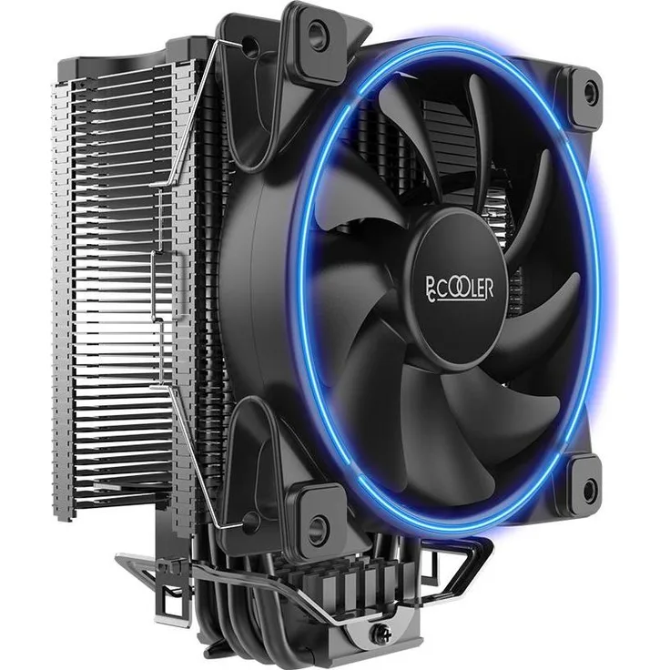 Pccooler GI-X6B Corona, CPU Kühler mit 160 W TDP, kompatibel mit Intel und AMD, blauer LED Lüfter