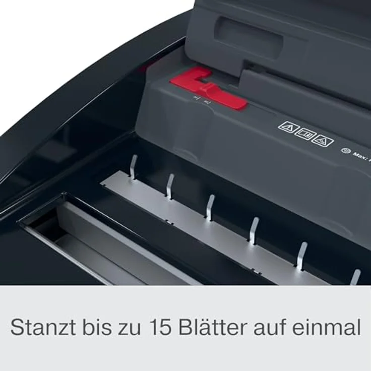 GBC WireBind WB15E, Elektrisches Bindegerät mit Bindekapazität für 125 Blätter A5/A4 und Anti-Stau-LED, Schwarz/Silber – Bild 5