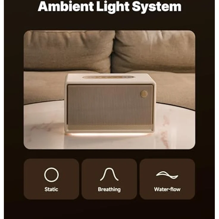Edifier ES300, WLAN & Bluetooth Lautsprecher – 60W Hi-Res Audio, AirPlay 2, LDAC, 12h Akku, Multiroom, USB & AUX, Ambientebeleuchtung, Holzgehäuse, App-Steuerung – Kabelloser Premium Speaker (Creme) – Bild 3