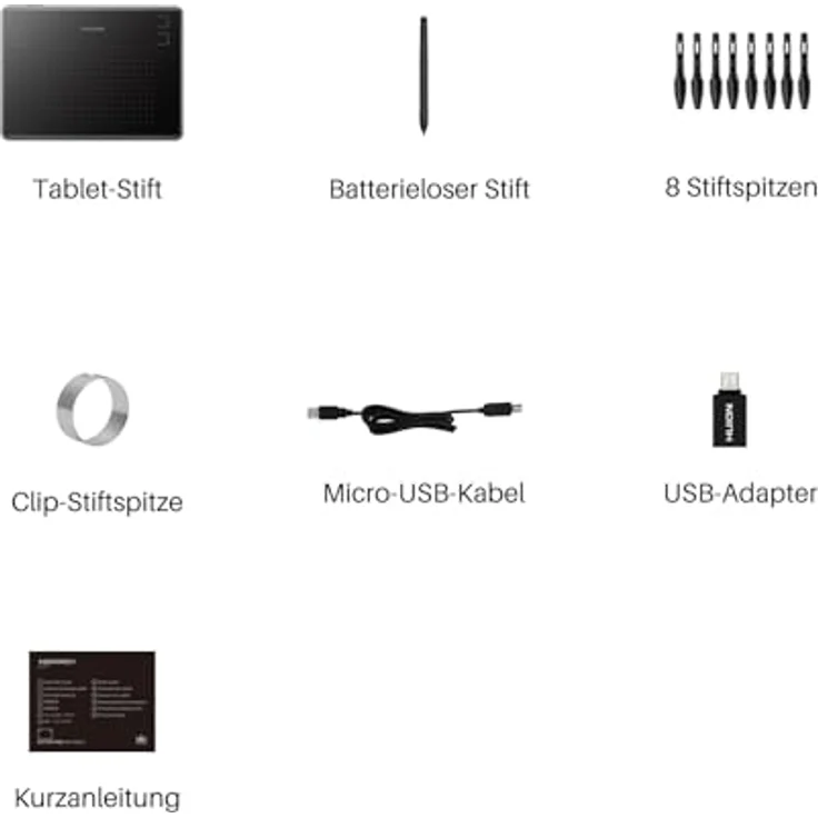 HUION H430P Grafiktablett, Kabelgebunden, 5080 lpi, 4,8 x 3 Zoll, USB, Schwarz – Bild 9