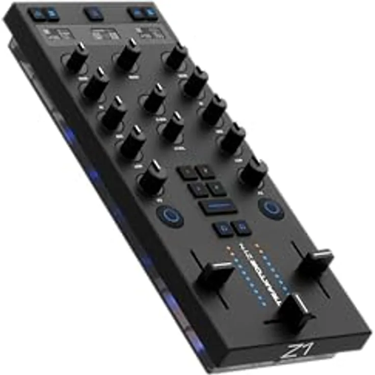 Native Instruments Traktor Z1 Mk2, DJ-Controller mit 3 OLED-Displays, 2 Line-Fadern, 1 Crossfader und 14 beleuchteten Tasten