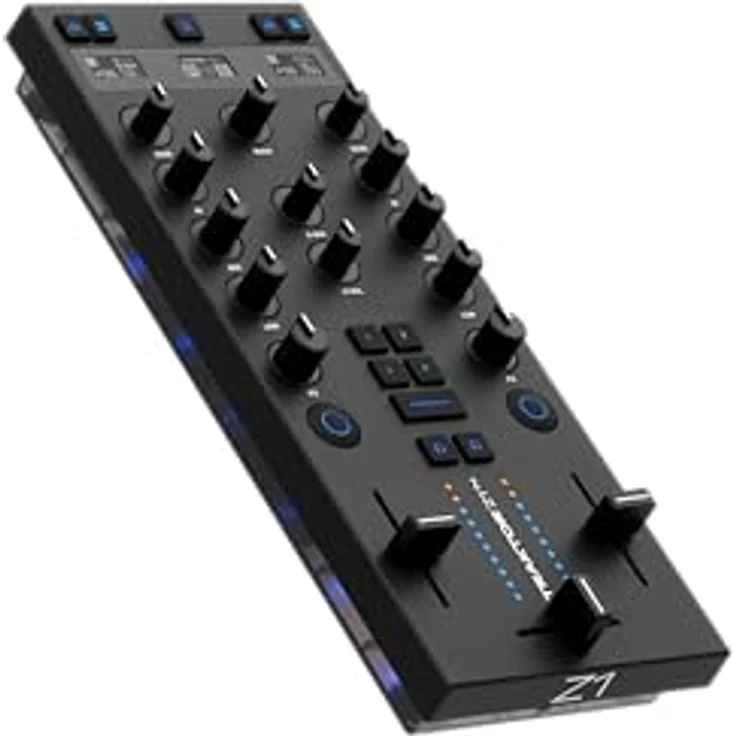 Native Instruments Traktor Z1 Mk2, DJ-Controller mit 3 OLED-Displays, 2 Line-Fadern, 1 Crossfader und 14 beleuchteten Tasten – Bild 1