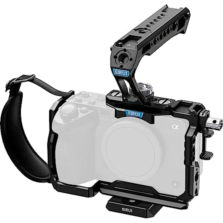 SIRUI Kamera Käfig Cage mit oberem Handgriff für Sony FX3/FX30, Kameragehäuse/Kamerakäfig mit Original XLR Handgriff, mit HDMI Kabelklemme, 1/4"-20 Gewindebohrungen, ARRI 3/8"-16 Aufnahmebohrungen