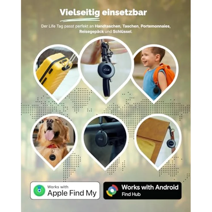 Lifemate Life Tag Duo, Bluetooth-Tracker für iOS/Android, Schlüsselfinder mit einfacher Einrichtung, 1er-Pack – Bild 3