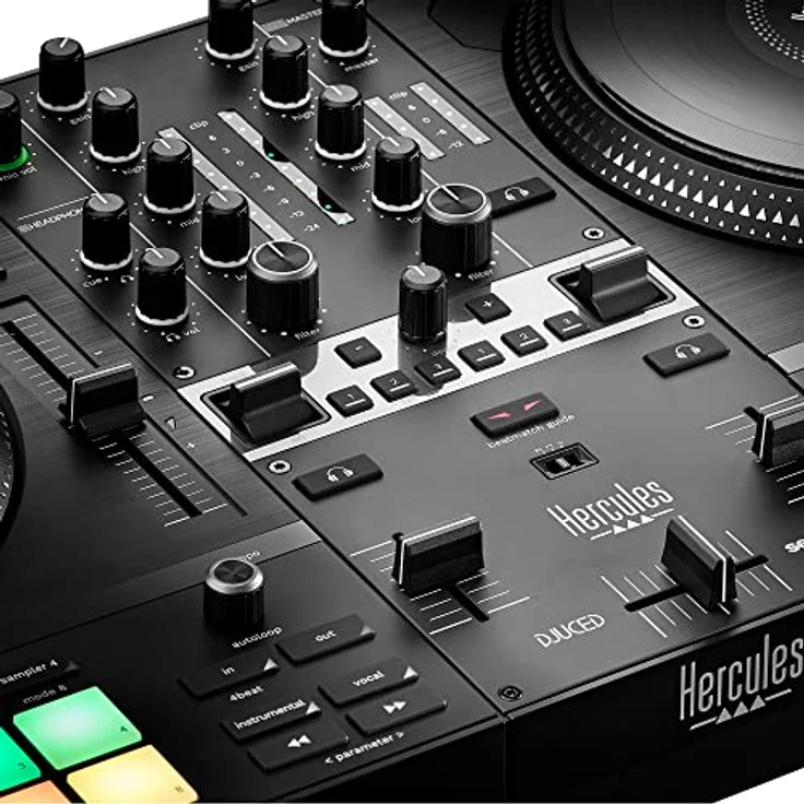 Hercules DJControl Inpulse T7 Motorbetriebener 2-Deck-DJ-Controller in Schwarz – Bild 4