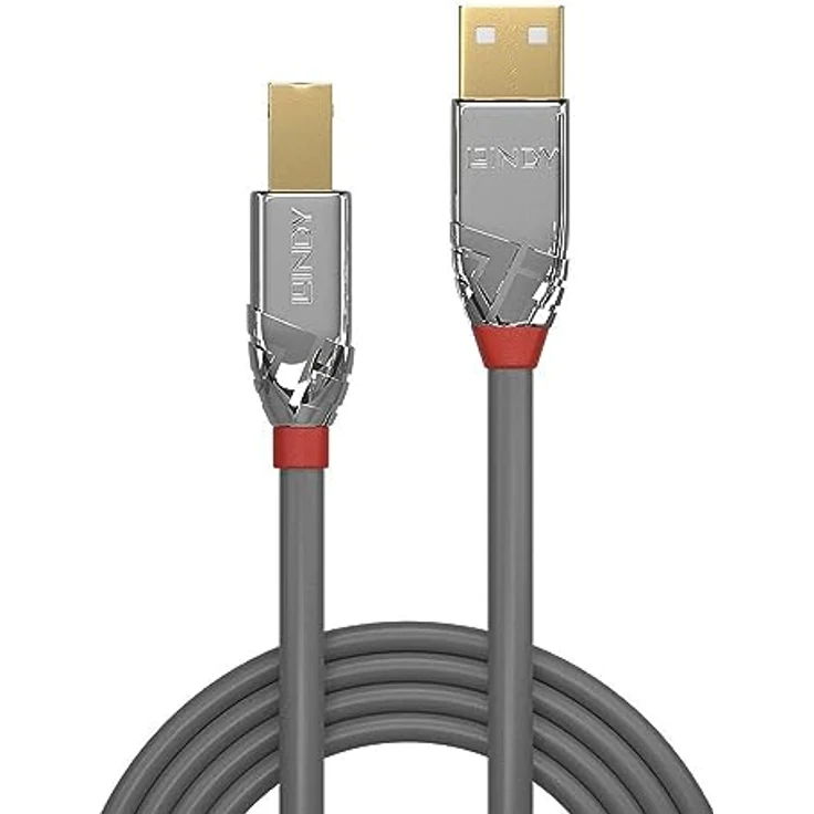 LINDY 36642 2m USB 2.0 Typ A an B Kabel, Cromo Line Anthrazit - Preisvergleich – Bild 2