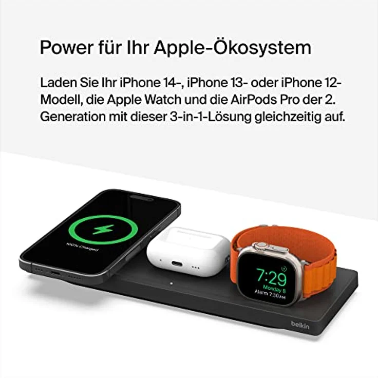 Belkin Boost Charge Pro drahtloses 3-in-1 Ladepad für MagSafe iPhone 12-13 schwarz (#576360) – Bild 4