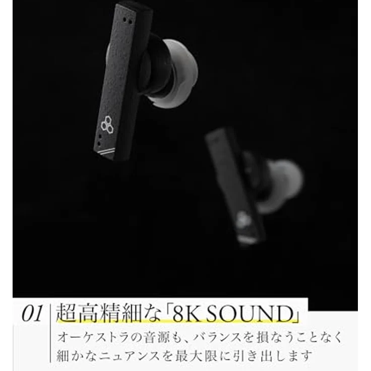 final ZE8000 MK2 - True Wireless Earphones, Hochauflösender 8K SOUND, Bluetooth 5.2, Aktive Geräuschunterdrückung, IPX4, Stabile Verbindung, aptX Adaptive, Snapdragon Sound Kompatibel (Schwarz) – Bild 3
