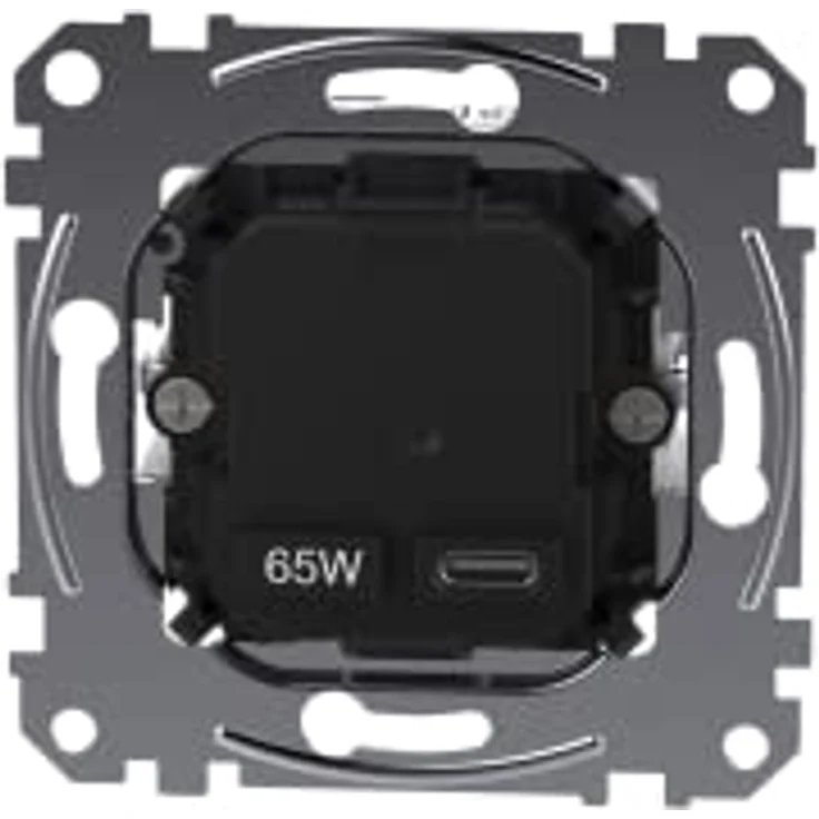 Merten MEG4366-0130 USB-Ladeeinsatz Typ C mit Power-Delivery, 65 W, für Unterputzmontage, mit Überlast- und Temperaturschutz – Bild 1