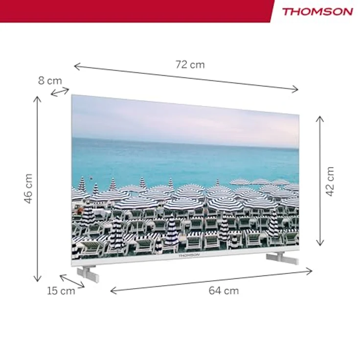 Thomson 32HD2S13W, 32 Zoll (80 cm) LED HD Fernseher in Weiß, kein Smart, mit Hotelmodus, Triple-Tuner, USB, HDMI, CI+ und A+ Panel – Bild 2