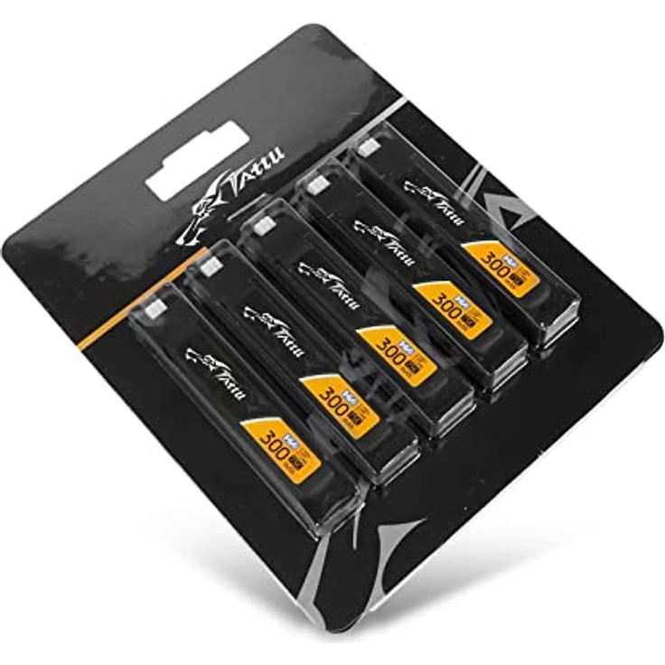 Tattu LiPo Akku 300mAh 3.8V 75C 1S1P HV mit BT-2 Plug, 5er Set für Mikro-Quads – Bild 1