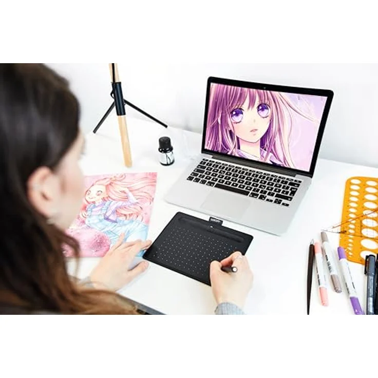Wacom Intuos S Bluetooth Black Manga - Leichtes Grafiktablett mit präzisem Stift und Kreativapplikationen – Bild 3