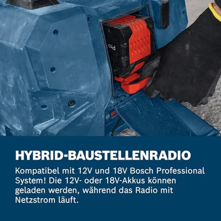 BOSCH Bosch Radio GPB 18VH-6 SRC Professional Radio DAB+ Baustellenradio mit Ladefunktion, Bluetooth und L-BOXX-Kompatibilität – Bild 4