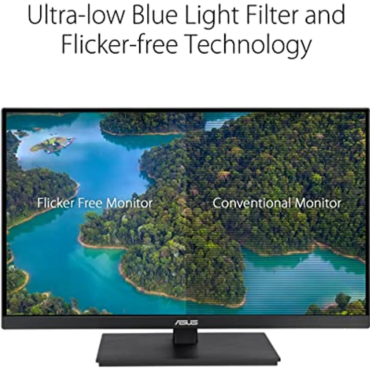 ASUS Eye Care VA27EQSB 27 Zoll Full HD Monitor ergonomisch Flicker-Free Blaulichtfilter Adaptive-Sync 75 Hz 16:9 IPS Panel 1920x1080 DisplayPort HDMI D-Sub USB Hub Schwarz – Bild 5