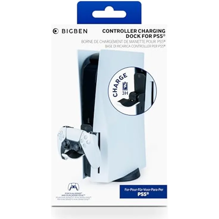 NACON Ladestation Big Ben PS5 Mini Charger, Optimieren Sie Ihren Spielraum mit kompatibler Ladestation für alle PS5 Controller