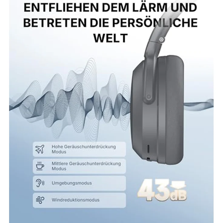 Edifier WH700NB Pro Kabellose Over-Ear Kopfhörer mit Rauschunterdrückung und AI-Klaren Anrufen - Grau – Bild 3