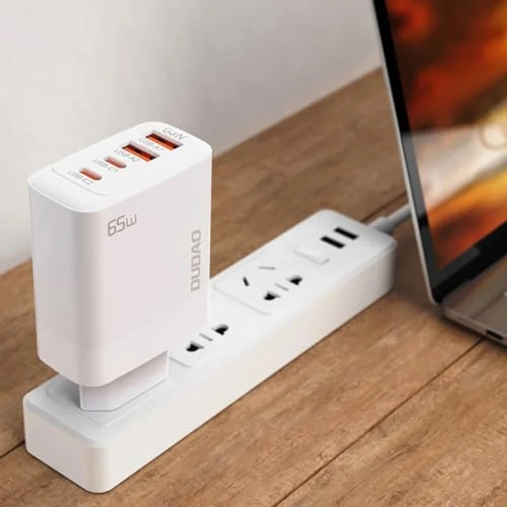 COFI 1453 Schnellladegerät Dudao A65EU GaN-Netzwerkladegerät 2xUSB-A / 2xUSB-C PD 65W - Weiß - 65W – Bild 2