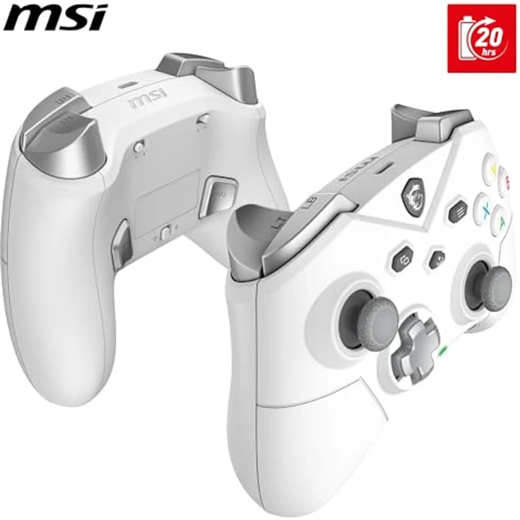 MSI Force GC300 W WHITE Gamecontroller Wireless, kabellose und kabelgebundene Verbindungsmöglichkeiten, ergonomisches Design, Turbo- und Makro-Taste – Bild 5