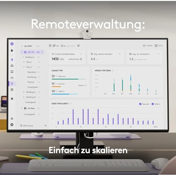 Logitech WEBCAM - MEETUP 2 - GRAPHITE, Webcam, Grau - USB - PLUGCG - WW-9006 - UK/EU. – Bild 4
