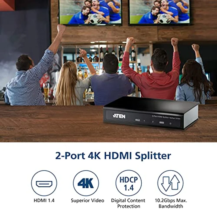 Aten VS182A 2 Port HDMI Audio/Video Splitter 4Kx2K – Bild 3