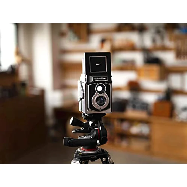 MINT InstantFlex TL70.Plus Sofortbildkamera für Fuji Instax Square Filme mit manueller Scharfeinstellung, Zweiäugiger Spiegereflex-Kamera, integriertem Blitz - Schwarz – Bild 5