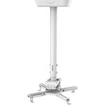 LogiLink BP0157 - Beamerhalterung für Deckenmontage, Tragkraft: 35 kg max, Drehbarkeit: 360°, Neigung: -20°/+20°, Schwenkung: -8°/+8°, Armlänge: 595–895 mm, weiß