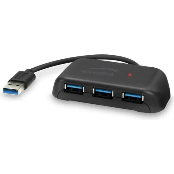 Speedlink SNAPPY EVO 4 Port USB Hub – passiver USB-A 3.1 Gen 1 Hub mit 3x USB-A und 1x USB-C für eine schnelle Datenübertragung mit bis zu 5 Gbit/s, Anschluss über USB-A, schwarz – Bild 1