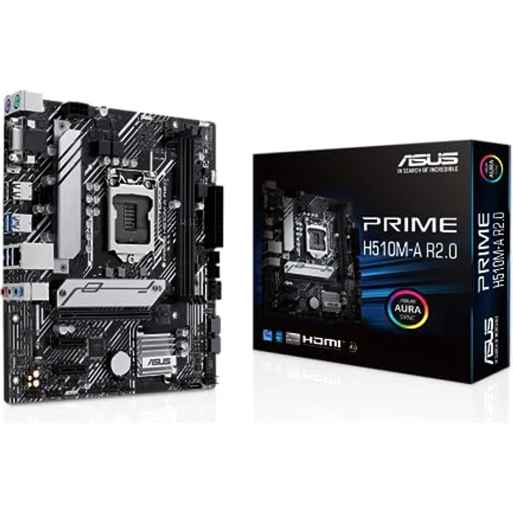 ASUS Prime H510M-A R2.0 Mainboard Sockel Intel LGA1200 (Intel H470 Chipsatz, mATX, DDR4, USB 3.2 Gen 1, M.2, 1Gb Ethernet, Aura Sync) – Bild 1