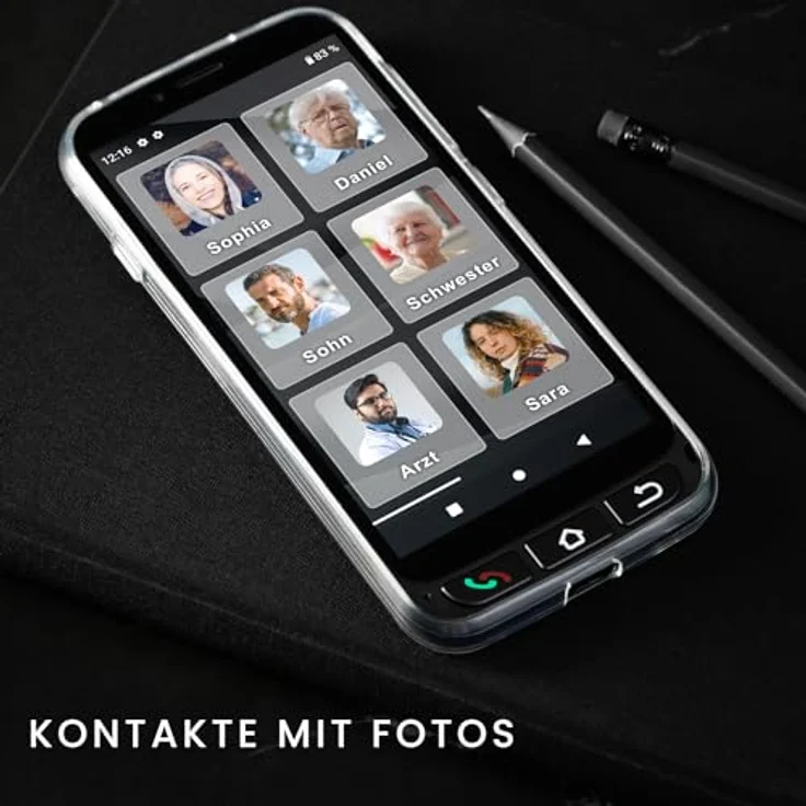 SPC Zeus 4G Pro + Gehäuse - Smartphone für Senioren | 4GB RAM, 64GB ROM, Android 11, 13MP Kamera, Ladestation, 5,5", Schwarz – Bild 4