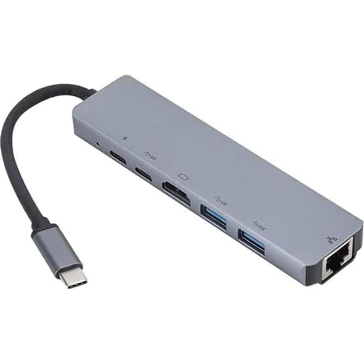eSTUFF ES623012, USB 3.2 Gen 1 (3.1 Gen 1) Type-C, 100 Mbit/s, 4K Ultra HD, HDMI, Aluminium, Grau – Bild 3