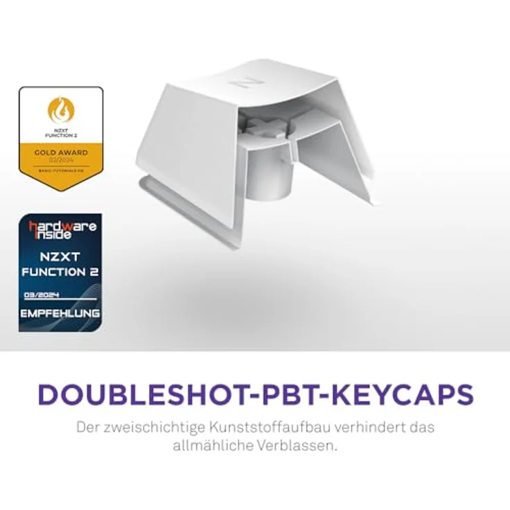 NZXT Function 2 MiniTKL, Optische Tenkeyless Gamingtastatur mit RGB-Beleuchtung, 8K-Abfragerate, linearen Switches, Hot-Swap, weiß UK (QWERTY) – Bild 5
