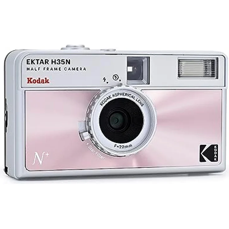 Kodak Half Frame Film Camera EKTAR H35N Pink Kompaktkamera mit innovativem Design und zwei Fotos auf einem Abzug – Bild 3
