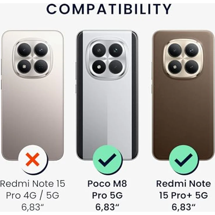 kwmobile Handyhülle für Xiaomi Redmi Note 15 Pro+ 5G / Poco M8 Pro 5G, elastisches TPU Silikon Case in Graugrün, reißfest und rutschfest mit präzisen Kameralöchern – Bild 2
