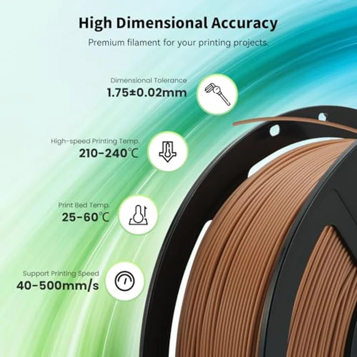 FLASHFORGE High Speed PLA+ 3D-Druckerfilament Braun, Verbesserter Schmelzfluss, mattes Finish, satte Farben – Bild 5