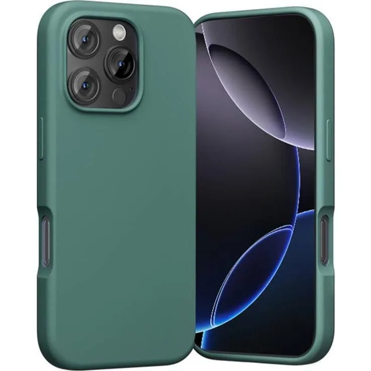 Vention KUHG0-30 Hülle für iPhone 16 Pro MagSafe, Flüssiges Silikon, Grün, mit erhöhtem Kantenschutz und Mikrofaserfutter