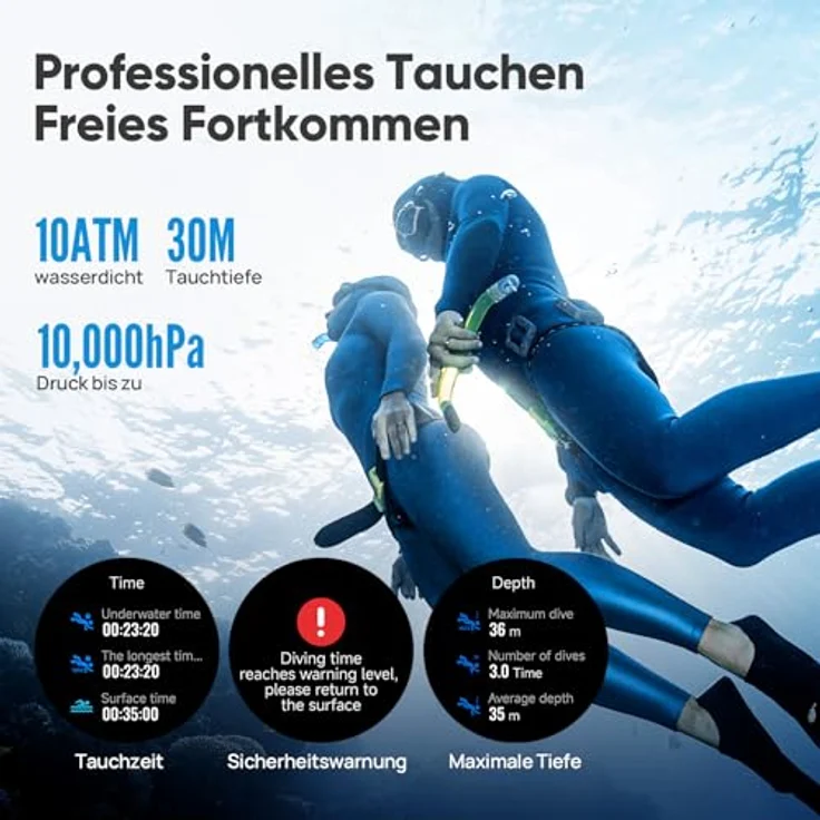 Mibro GS Explorer S, Multisport Smartwatch 10ATM wasserdicht, 1,32" AMOLED, Dualfrequenz-GPS, Tauchdaten-Tracking, langlebig, für Outdoor-Abenteuer – Bild 3