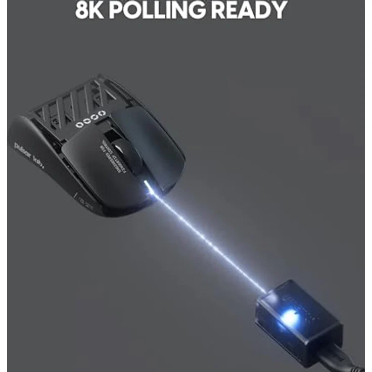 Pulsar Gaming Gears LAB X2F, Kabellose Ultraleicht-Gaming-Maus mit 32.000 DPI, 750 IPS, XS-1 Sensor, 8K kompatibel, Huano Blue Pink Dot Switches, Schwarz – Bild 5