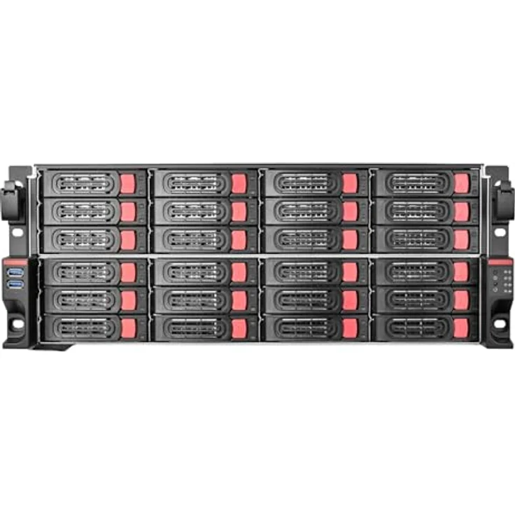 SilverStone Technology SST-RM43-324-RS, 4HE-Rackmount-Speichergehäuse mit 24 Schächten für 2,5-/3,5-Zoll-Festplatten/SSDs, Mini-SAS-HD-SFF-8643-12-Gb/s, hot-Swapping-fähig – Bild 2
