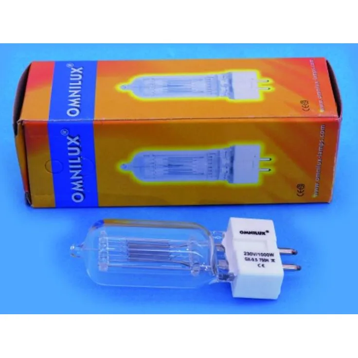 Omnilux Studiolampe Halogen Leuchtmittel 1000 W GX9.5, 230 V, Weiß mit Lichteffekt