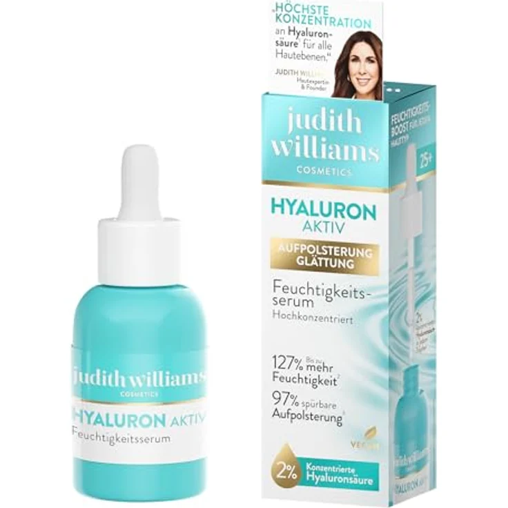 Judith Williams Cosmetics Hyaluron Aktiv Feuchtigkeitsserum, feuchtigkeitsspendendes Anti-Aging Serum mit 2% Hyaluronsäure für einen strahlenden Glow, 30 ml – Bild 3