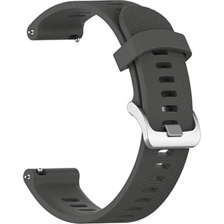 INF Armband für Garmin Forerunner 245, Silikonarmband mit 20mm Breite, wasserabweisend und belüftet, Schwarz – Bild 3