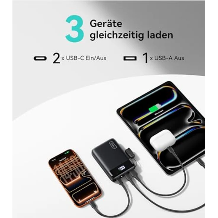 INIU Power Bank Mini 20000mAh, Ultra Klein mit 22.5W Schnellladung, USB-C In&Out, perfekt für iPhone 17 16 15 Pro, Samsung S25 S24, iPad, ideal für Reisen & Camping – Bild 3