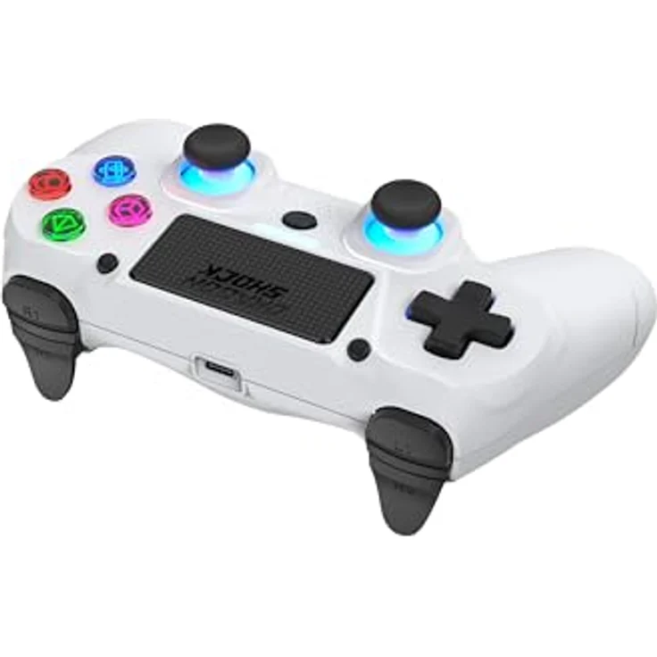 DragonShock Controller Mizar Wireless weiß PS4, kabellose Bluetooth-Verbindung, LED-Anzeige, Doppelmotoren – Bild 4