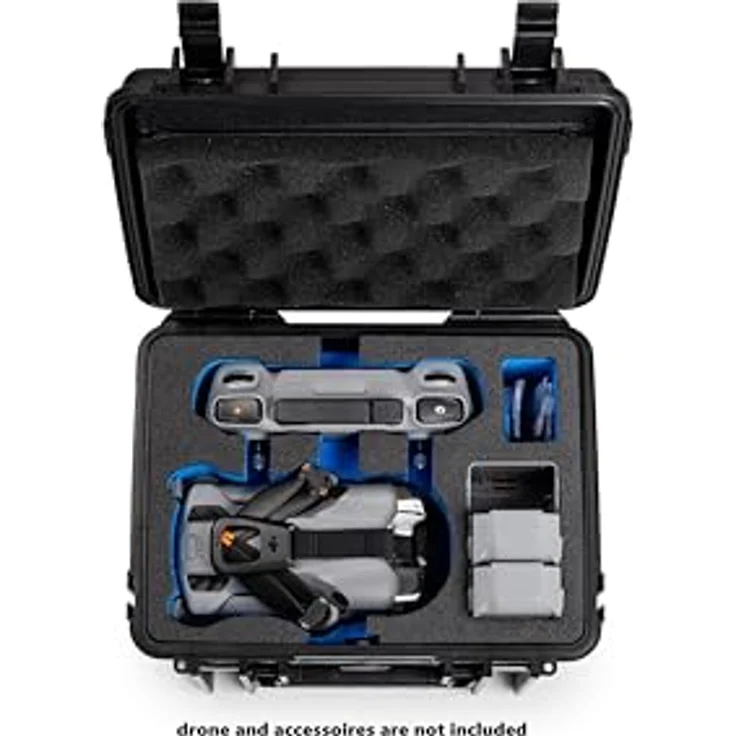 B & W International Transportkoffer für DJI Mini 5 Pro, wasserdicht und stoßfest, mit Hartschaumanlage, schwarz/blau – Bild 3