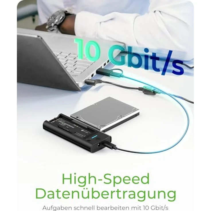 ICY BOX IB-180MS-C31 Dockingstation für NVMe M.2 SSD und SATA Laufwerk, USB Type-C, bis zu 10 Gbit/s, LED Statusanzeige, schwarz – Bild 5