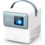 BenQ GP100 | Tragbarer Full HD Beamer, 1000 ANSI Lumen, Android TV mit Netflix, Wi-Fi 6, Bluetooth 5, Chromecast & AirPlay, Autofokus, Auto 2D Keystone, 20W 2.1 Surround-Lautsprecher, USB-C, Schwarz